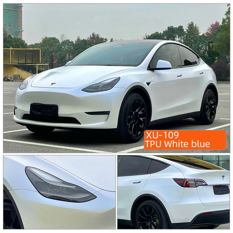 TPU ホワイトブルー アンチ・スケッチ 透明 ppf 自修復ロールボディ 車用 カーボン 透明なボディ フィルム サプライヤー 15m ppf Tpu 塗料 保護フィルム