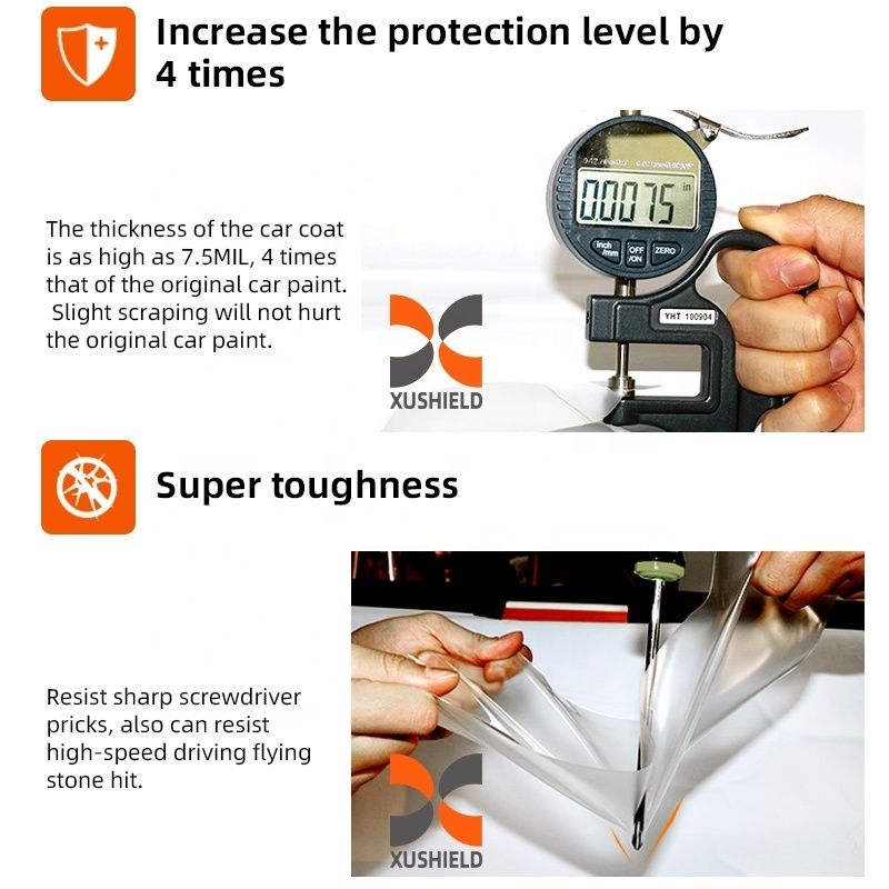 車のブラックTPH/TPU PPF保護フィルム 5～8年屋外用